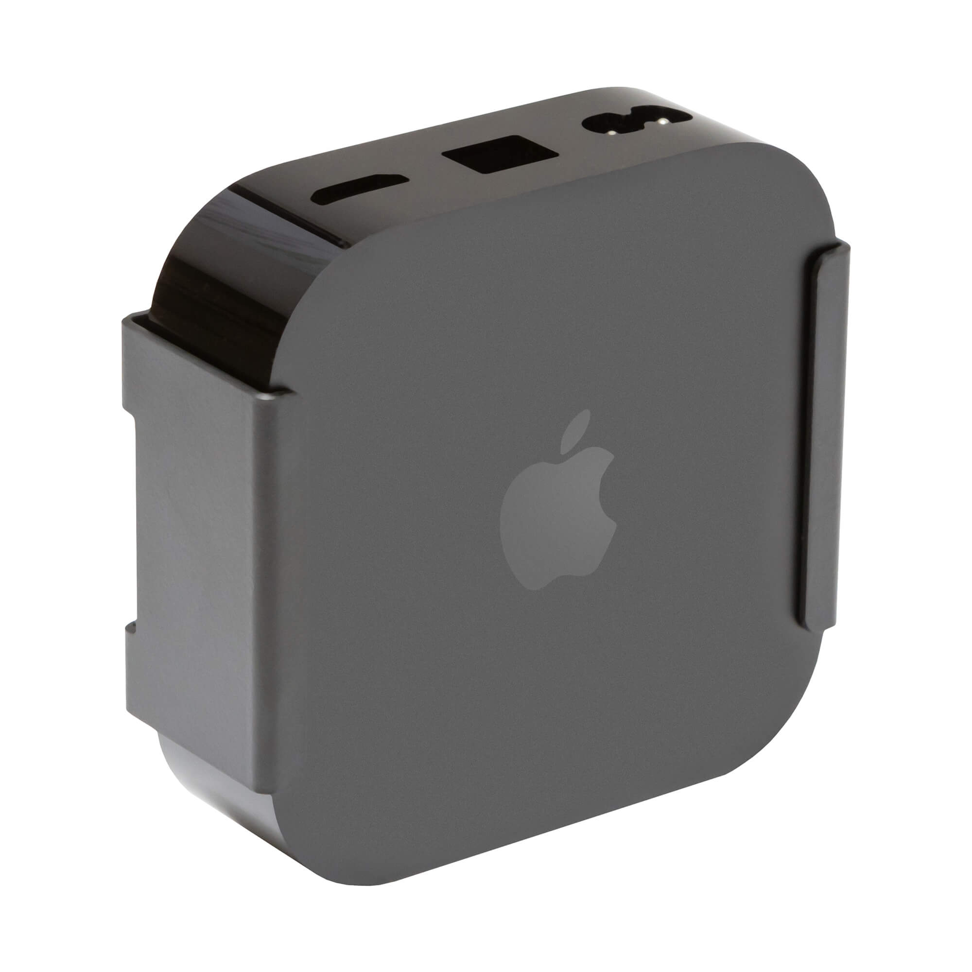 Apple TV 4K 2022 mounted in the HIDEit Apple TV 4K 3rd Generation Wall Mount.