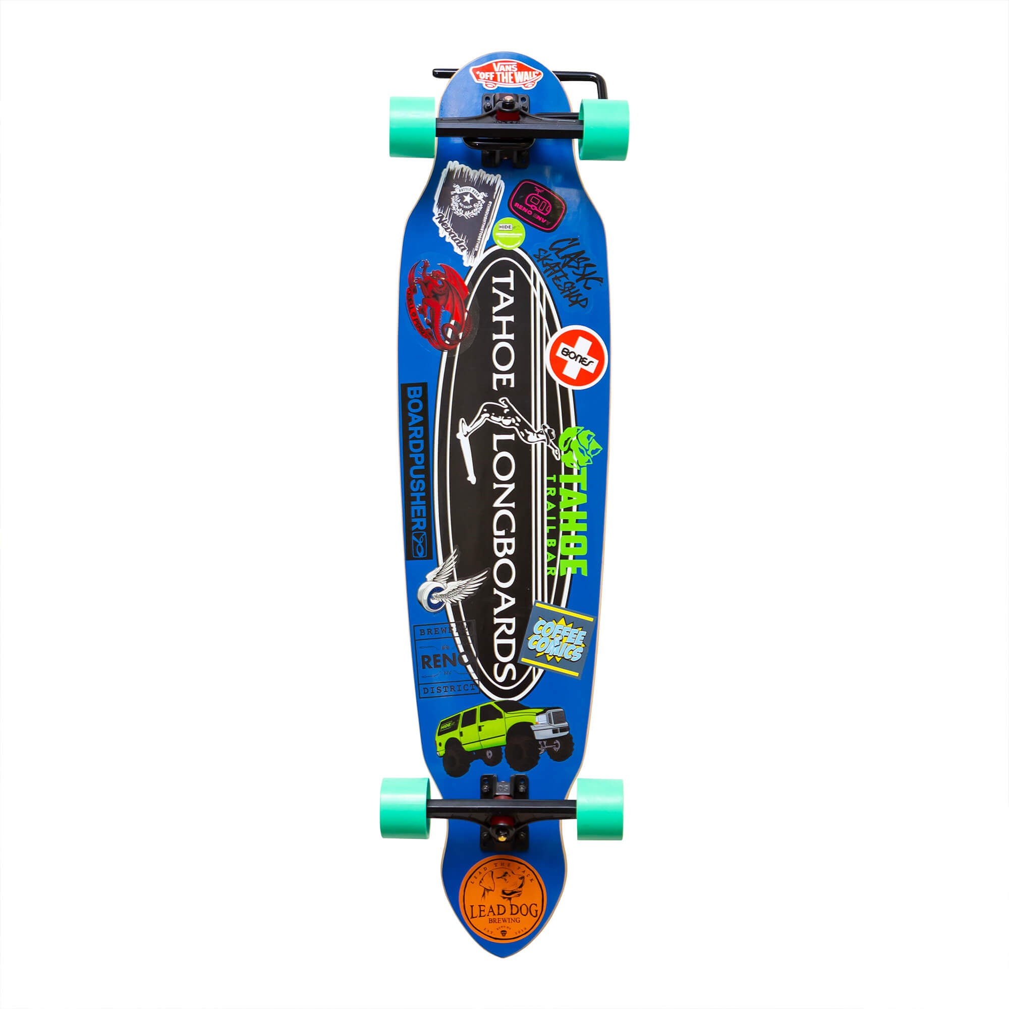 Tahoe longboard wall mounted in the HIDEit Display Skateboard Wall Mount.