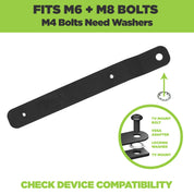 The HIDEit VESA Mount Adapter Bar for Cisco Vision CV-UHD attaches to display using M6 or M8 bolt.