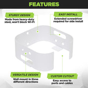 HIDEit XB8 router wall mount is made from heavy-gauge steel to properly support the device.