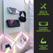 Pegboard mount the Steam Deck or Switch Lite with the HIDEit Key Mount.