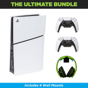 The PS5 Wall Mount Ultimate Bundle comes with HIDEit 5S Wall Mount, 2 PlayStation Controller Mounts and 1 Headset Wall Mount.