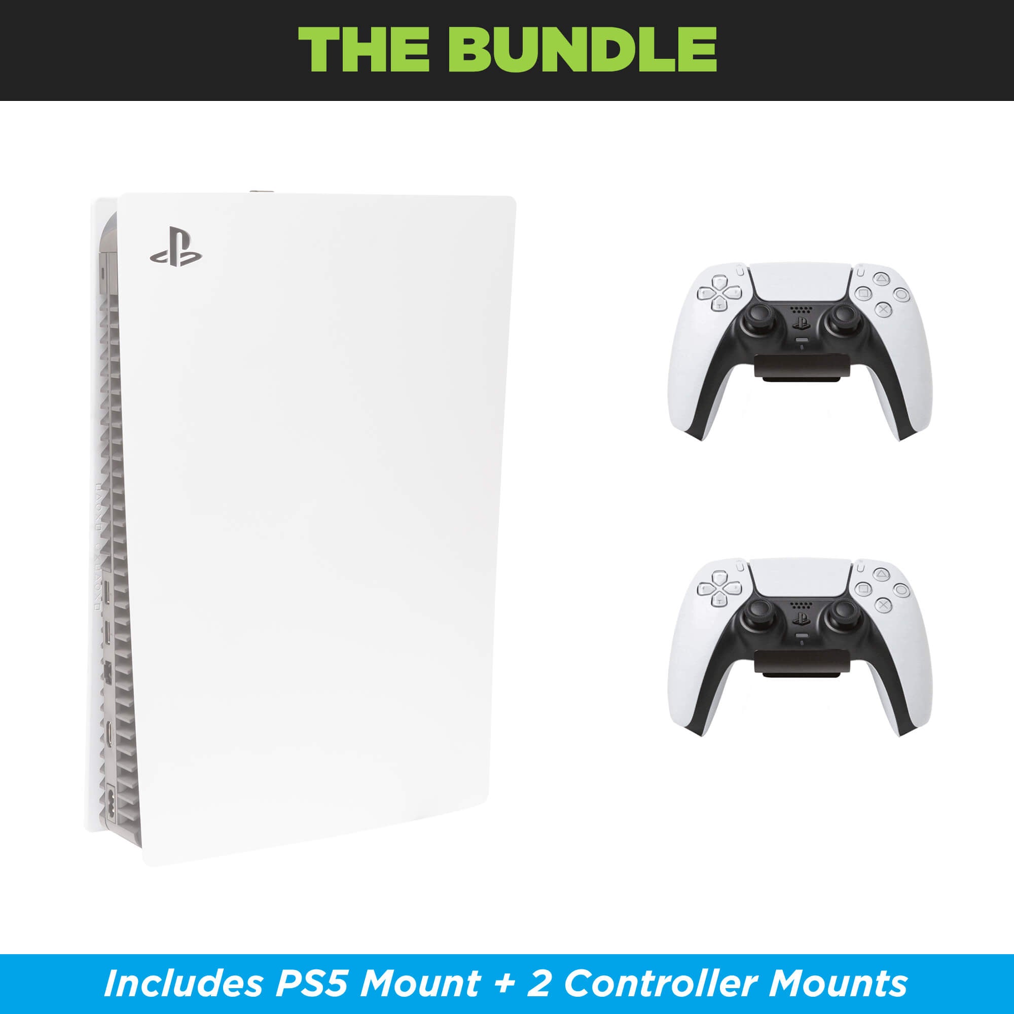 Bundle the HIDEit PS5 Mount with 2 HIDEit Uni-C Controller Mounts.