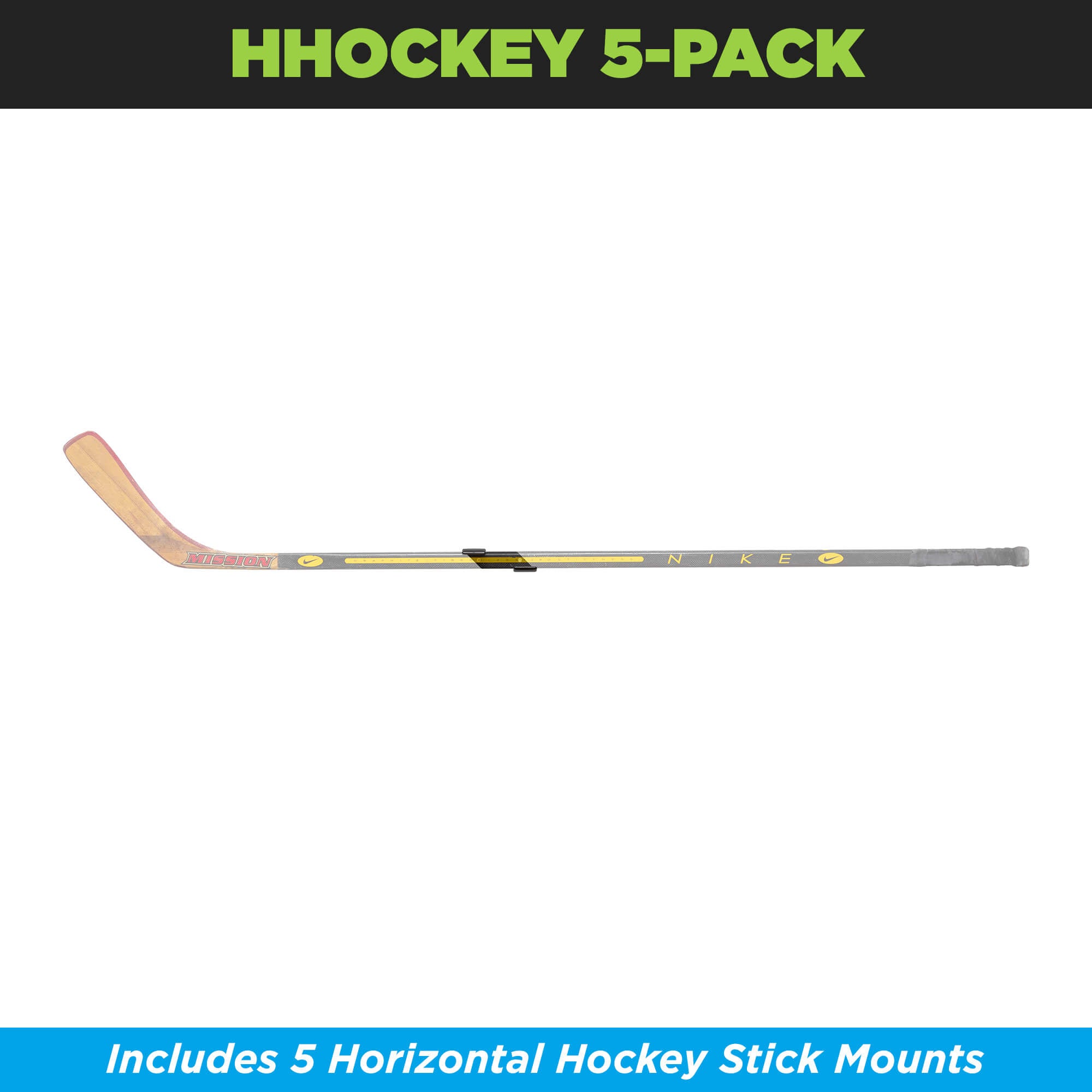 HIDEit Mounts Horizontal Hockey Stick Mount 5-pack.