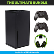 The Xbox Series X Wall Mount Ultimate Bundle. Comes with HIDEit Series X Wall Mount, 2 Xbox Controller Mounts and 1 Headset Wall Mount.