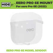 Eero Pro 6E router shown greyed out in the HIDEit EPro 6E eero Pro 6E wall mount.