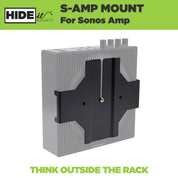 HIDEit Sonos S-Amp Mount with the new Sonos Amp securely mounted in it.