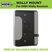 Greyed out DISH Wally Receiver mounted in the HIDEit DISH Wally Mount for the DISH Wally Receiver.
