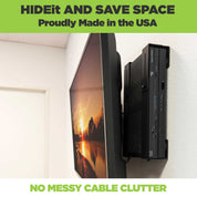 Empty adjustable wall mount for large electronic devices, made by HIDEit Mounts.