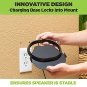 HIDEit Sonos Move mount is easy to install and the Sonos charging base locks into the HIDEit Mount.
