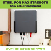 HIDEit Sonos Port Mount wall mounted for easy cable management. Compatible with Sonos Port.