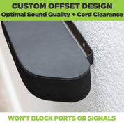 Close up of the HIDEit Roku Sound Bar Wall Mount, designed for the Roku Streambar.