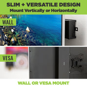 HIDEit Samsung One Connect wall mounted behind the TV and VESA mounted directly to the back of the TV.