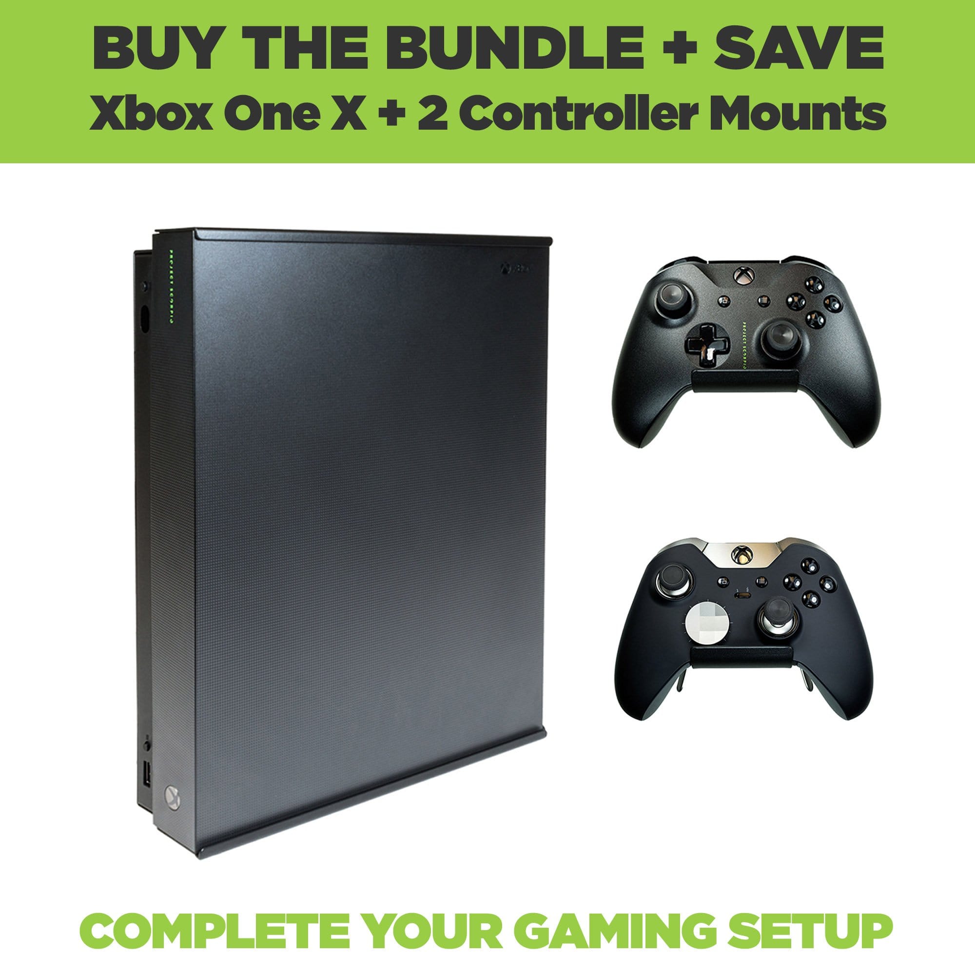 Steel, black X1X console mounts and two black controller mounts together for purchase.