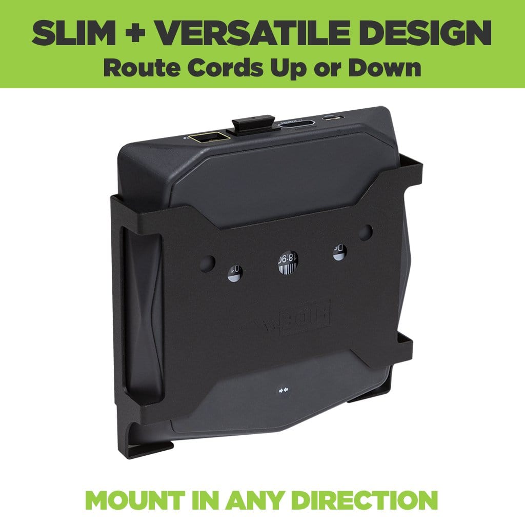 Back view of HIDEit Xi6 Mount with a Xfinity Xi6 securely mounted in it, any direction.