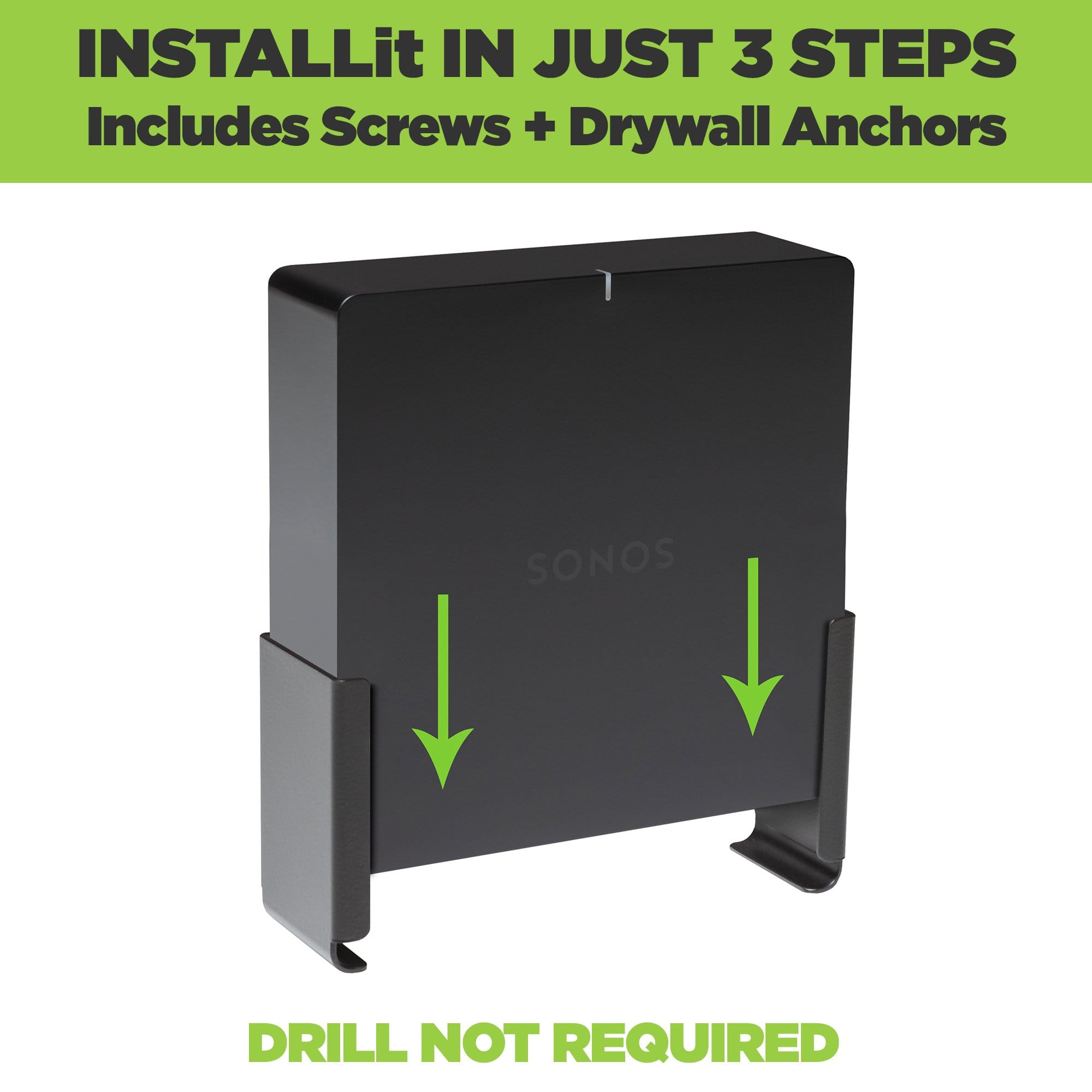 Sonos Port Mount by HIDEit Mounts is easy to install on the wall or under-desk.