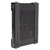 Large cable box held in an adjustable large + slim wall mount, made by HIDEit Mounts.