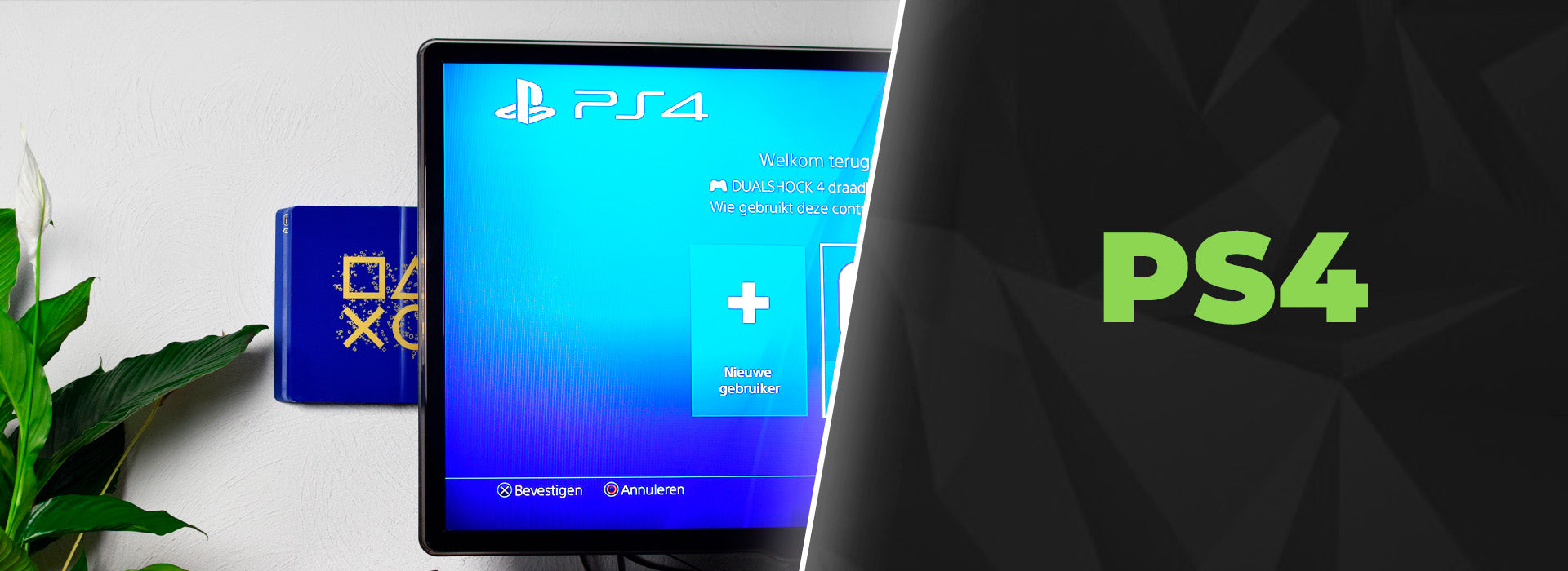 PS4 wall mounted behind a TV using HIDEit PS4 Mount