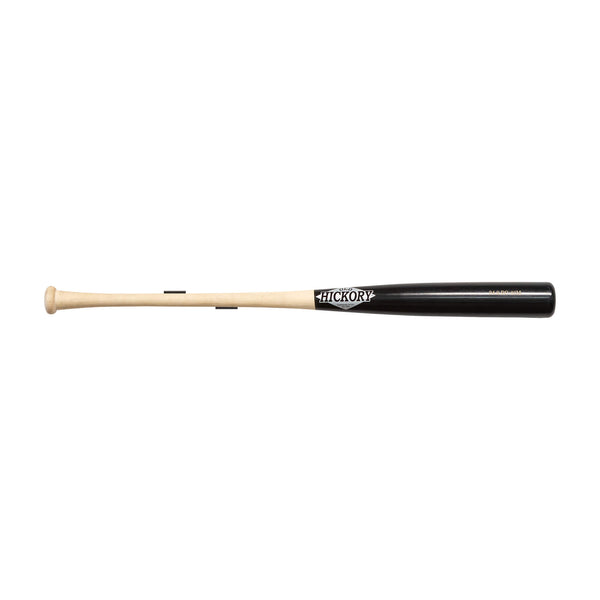Old Hickory bat held in the HIDEit Horizontal Baseball Bat Mount.