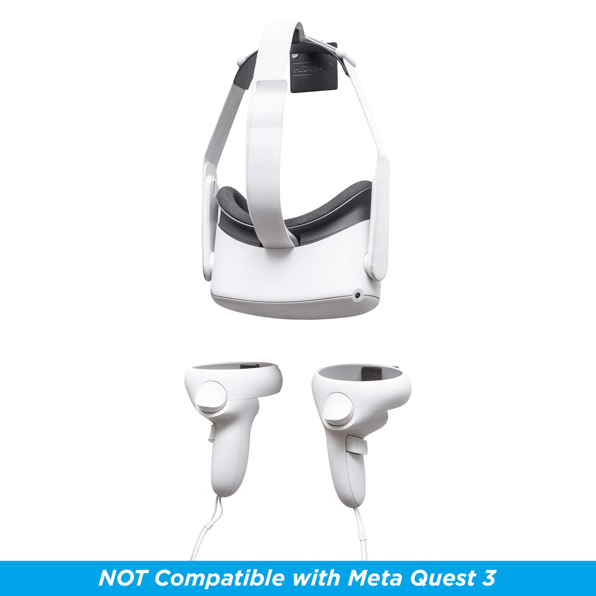 HIDEit Mounts Wall Mount Bundle for the Oculus Meta Quest 2 Virtual Reality Headset and Meta Quest 2 Controllers.