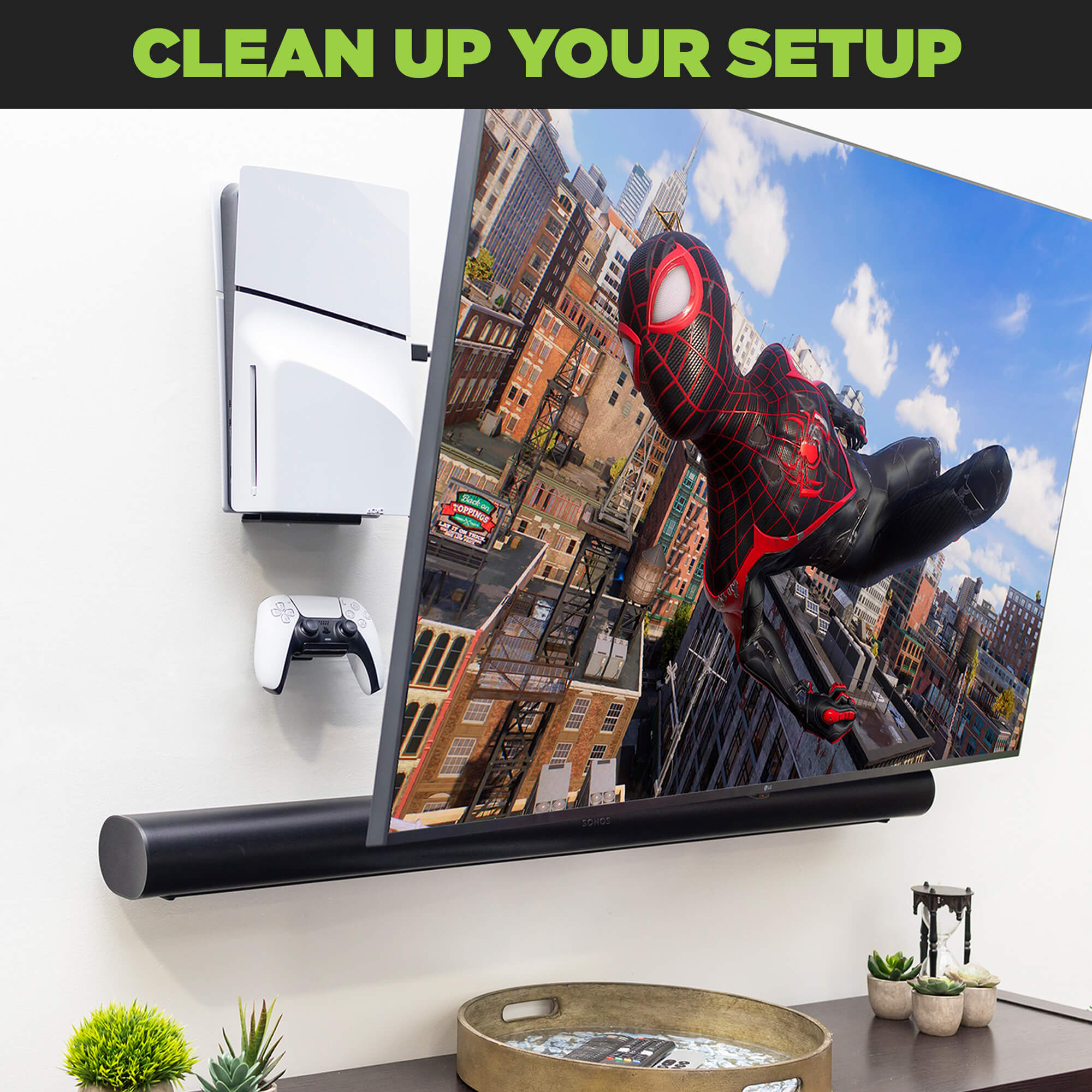 Clean up your gaming setup with the HIDEit Wall Mount designed to fit all four PS5 Editions.