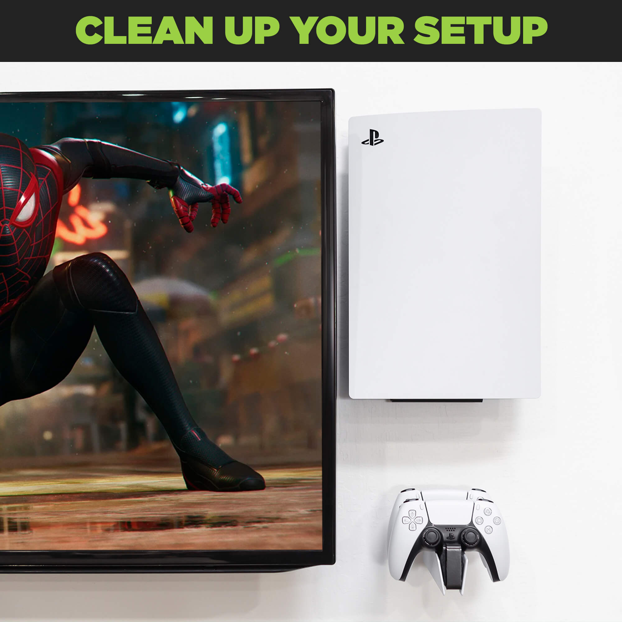 Clean up your gaming setup with the HIDEit Wall Mount designed for the PS5 DualSense Charging Station.