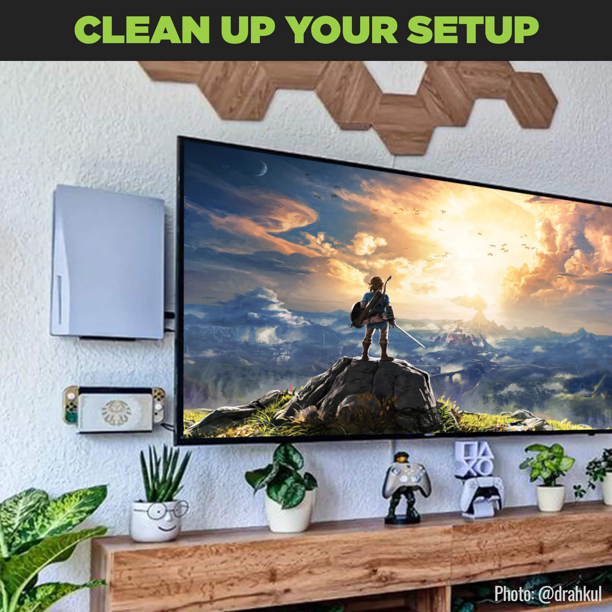 Video game console wall clearance mount