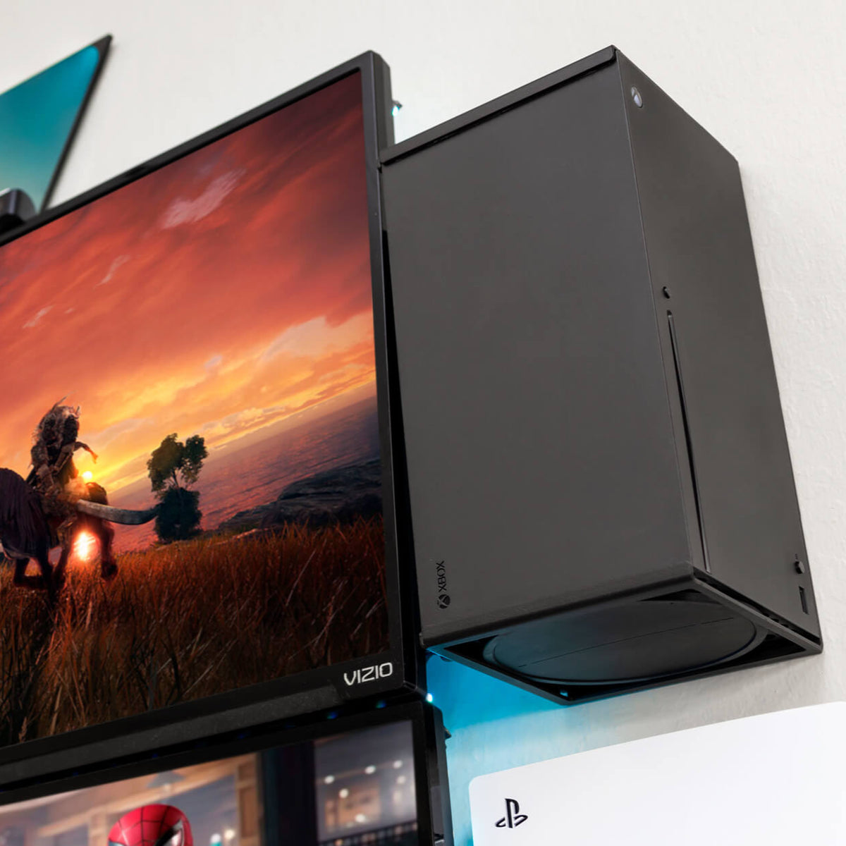 HIDEit steel wall mount designed for Xbox Series X and Series S consoles.