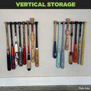 Vertically display bats with HIDEit Mounts vertical baseball bat display for 8 bats.