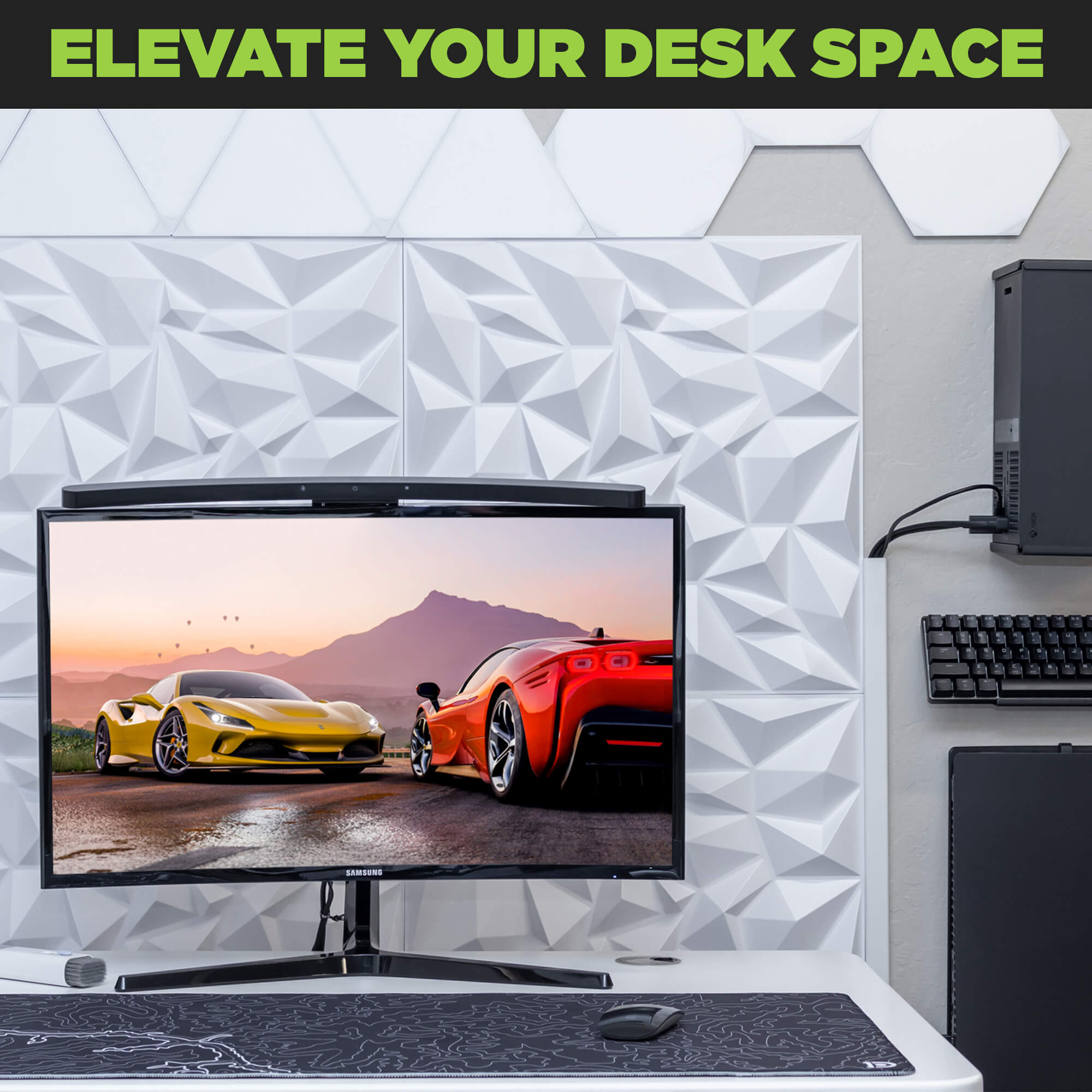 Topo Canyon Deskpad by Deskr is available in black.