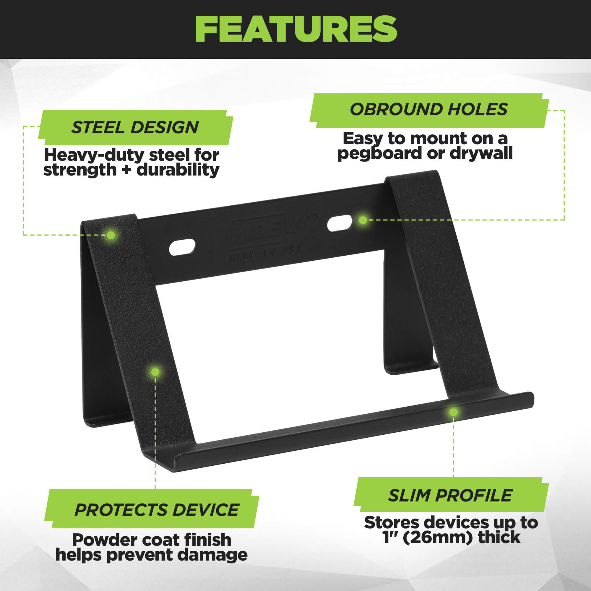 HIDEit Keyboard Mount is made from heavy-duty steel fro strength and durability.