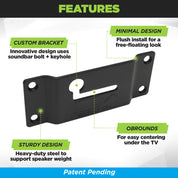 HIDEit Uni-SBR Soundbar Wall Mount custom bracket made from heavy-duty steel.