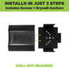 The HIDEit Wall Mount for ClickShare CX-50 device is easy to install. Drill not required for installation.