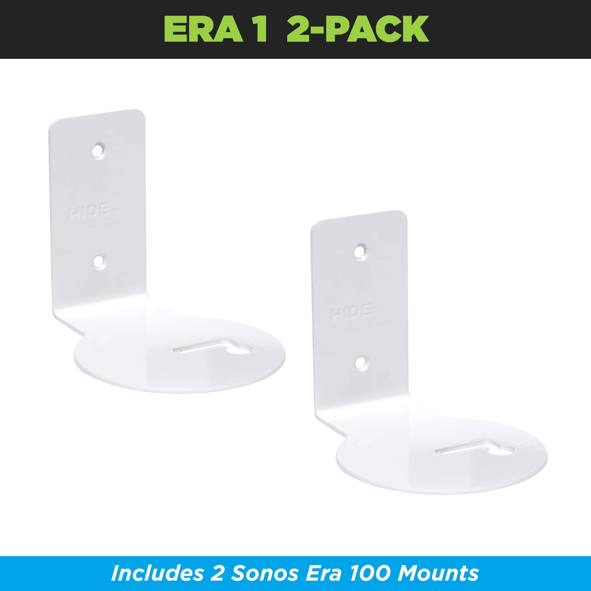 HIDEit Era 1 Wall Mount 2-pack includes two Sonos Era 100 wall mounts.