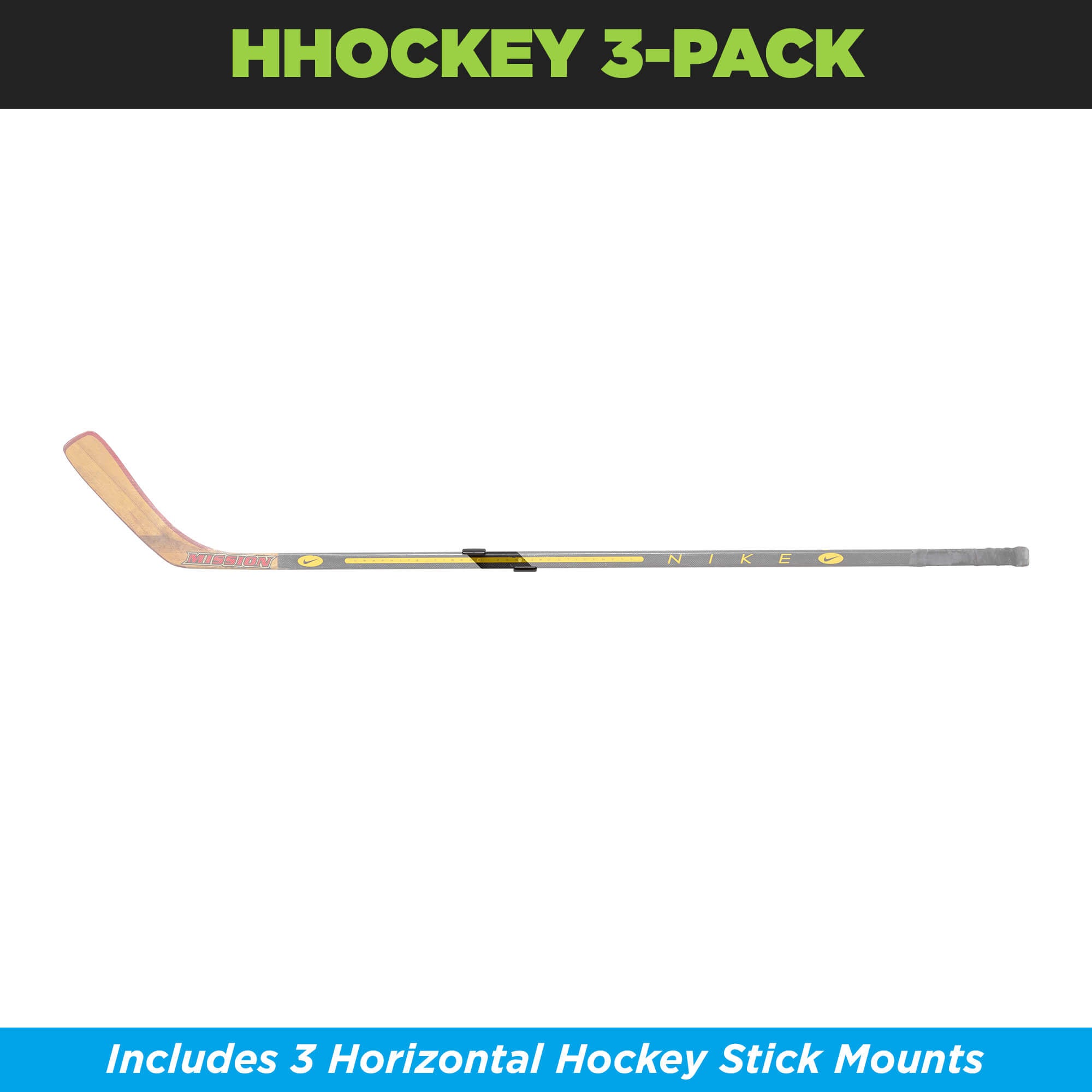 HIDEit Mounts Horizontal Hockey Stick Mount 3-pack.