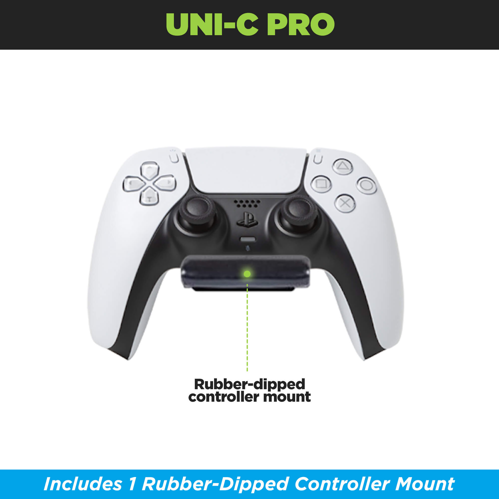 HIDEit Mounts rubber-dipped steel controller mount designed for anti-slip protection.