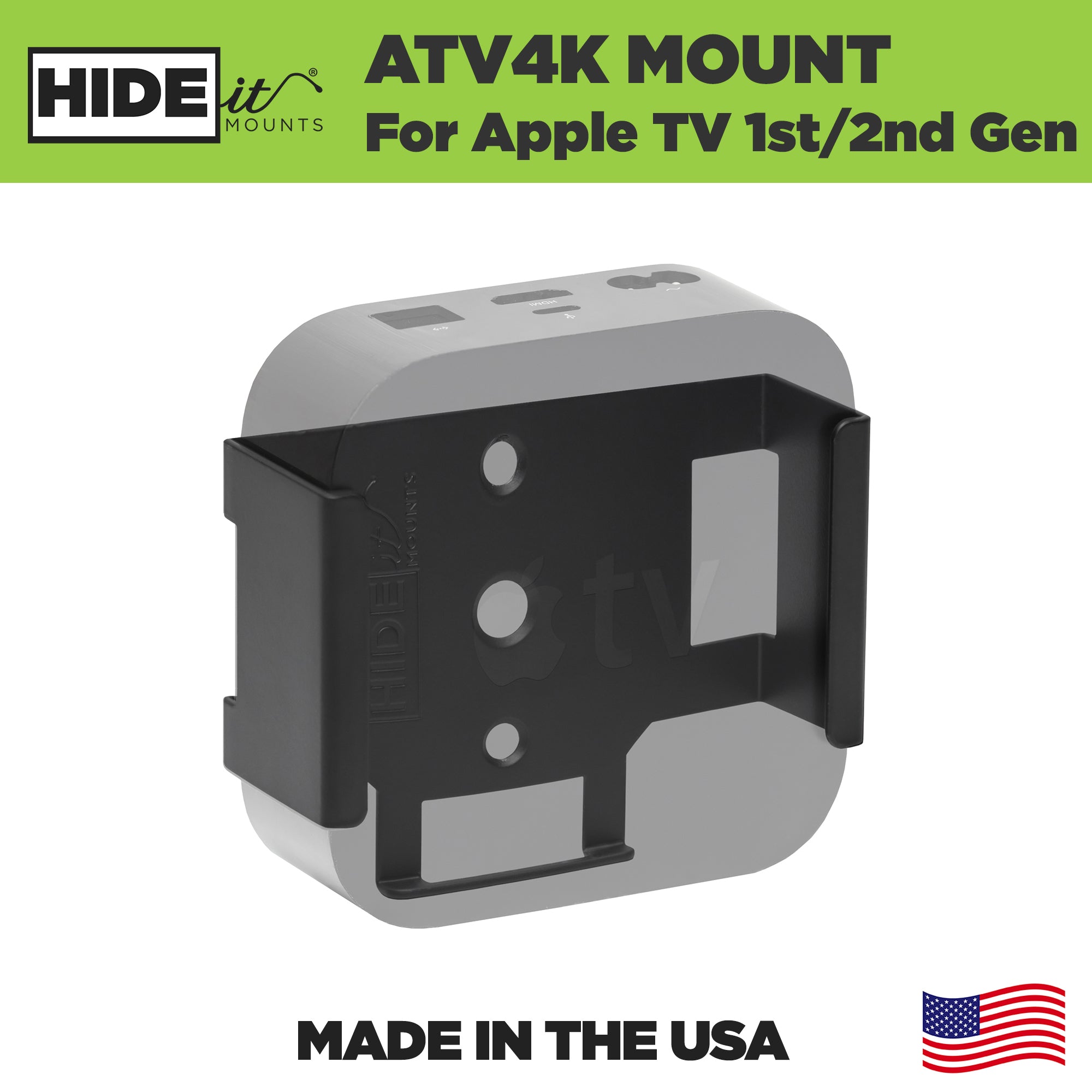 W - HIDEit ATV4K | 1st + 2nd Gen Apple TV 4K Wall Mount