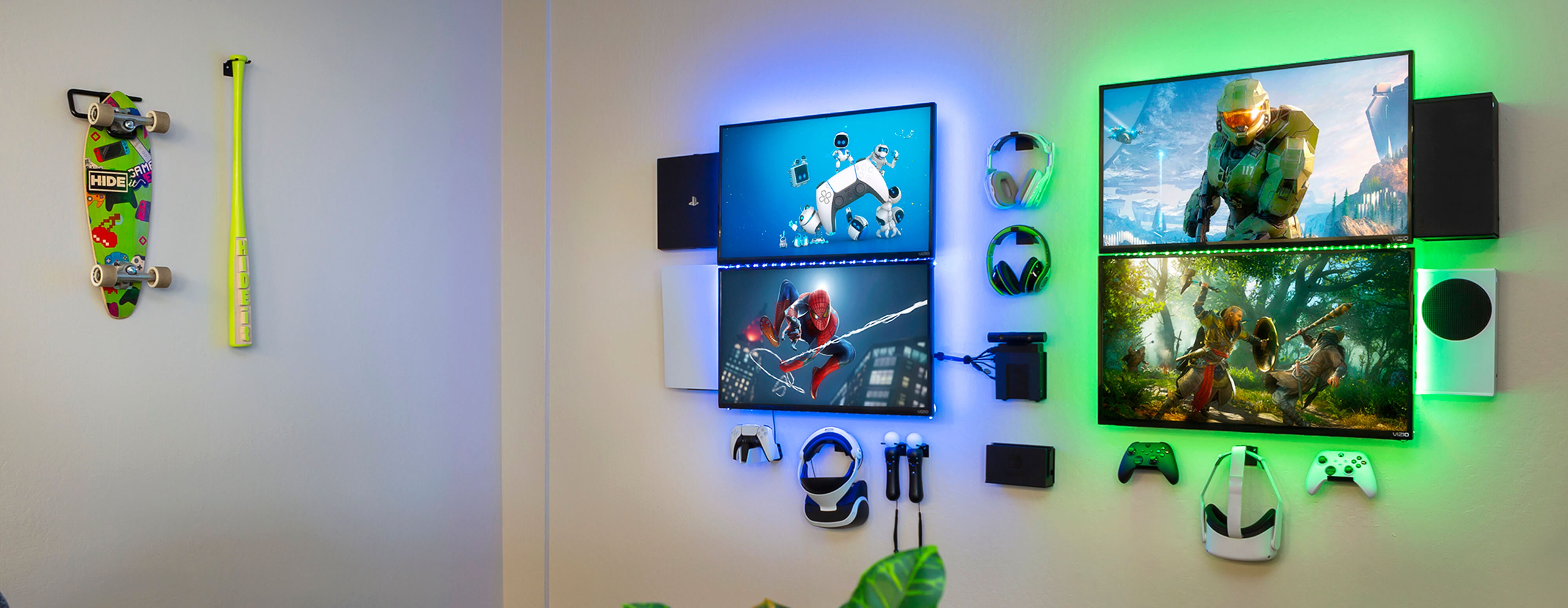 Headset Stand Wall Mount HIDEit Mount for Headphones & Headsets