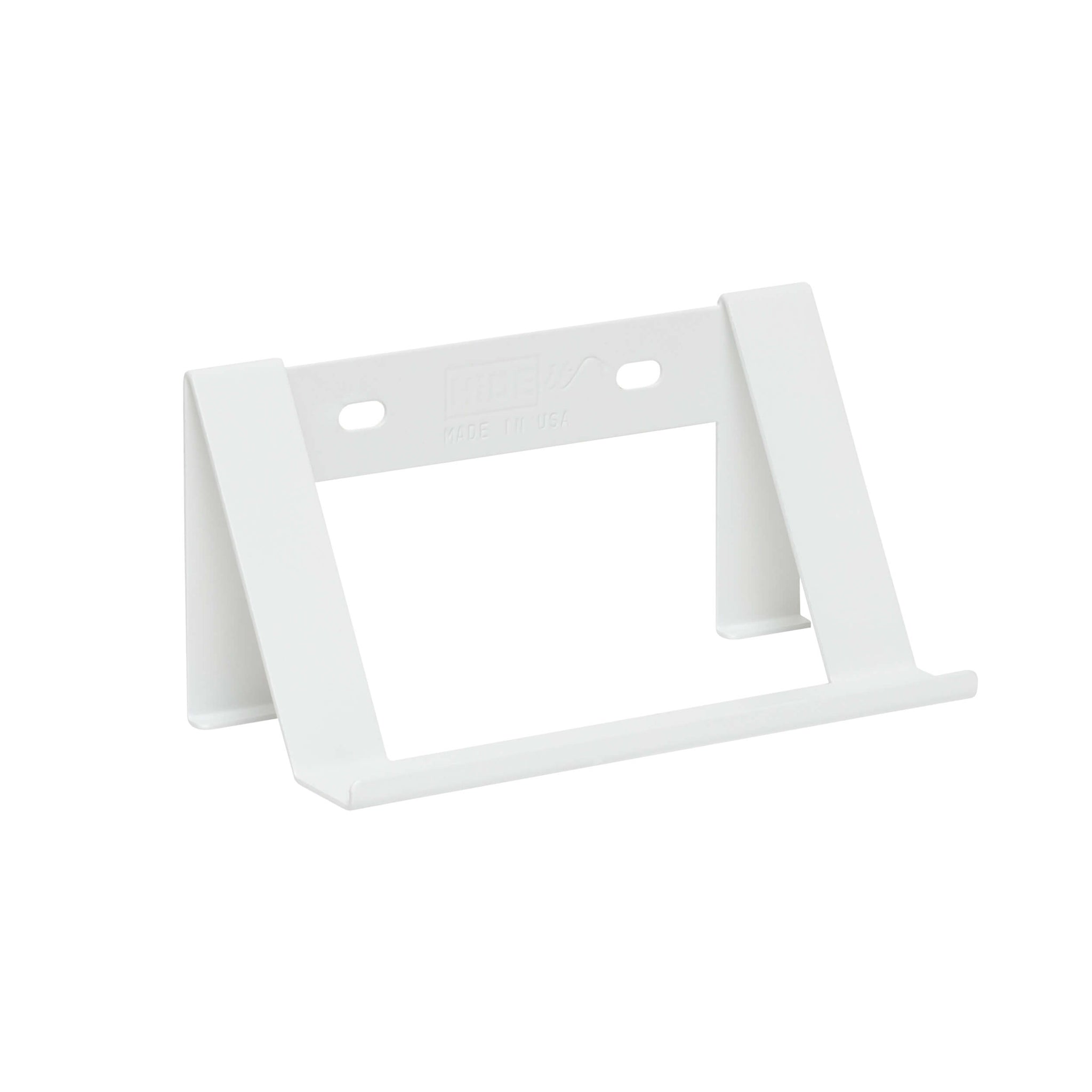 HIDEit Keyboard Mount is available in white to blend seamlessly with pegboards.