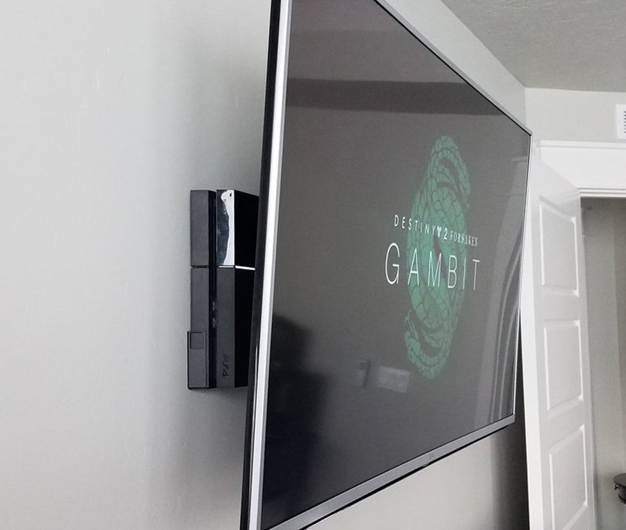 Hide ps4 behind hot sale wall mounted tv