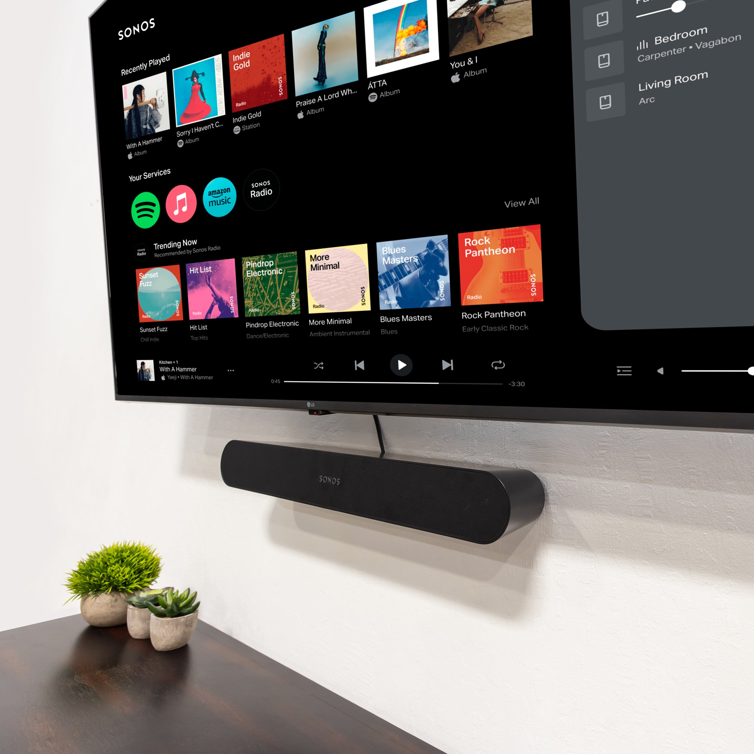 Sonos playbar shops wall