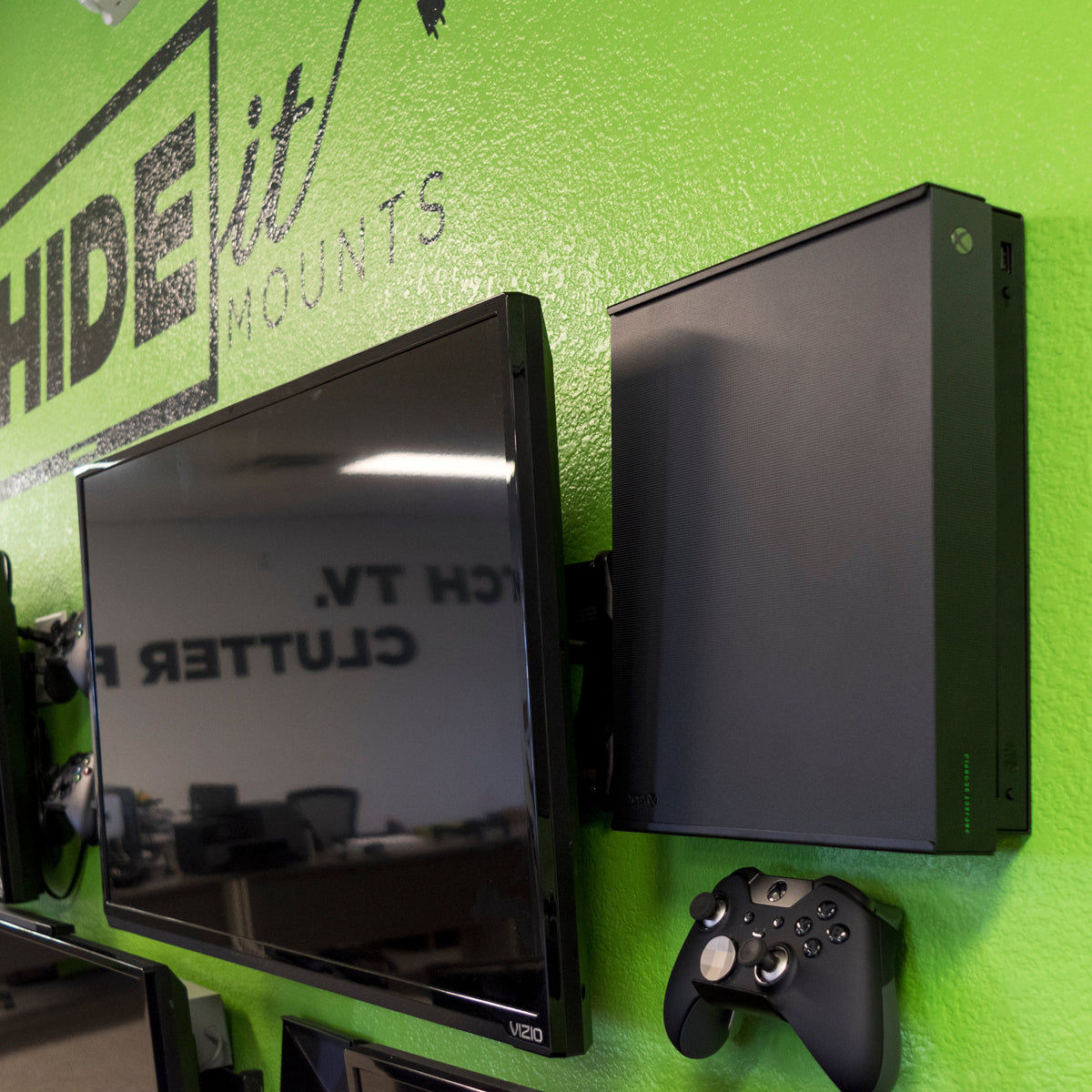 HIDEit wall mount for Xbox One, Xbox One S, and Xbox One X consoles.