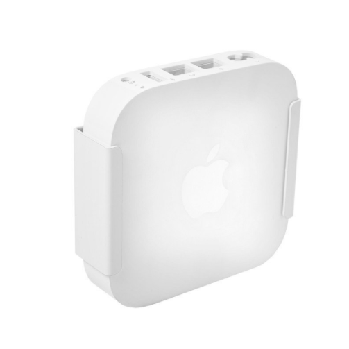 HIDEit Mounts steel Air-XS Mount securely holding Apple AirPort Express.