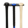 Drop 3 Bat, Youth Bat, And Adult Bat securely wall mounted in a HIDEit Triple Bat Mount. 