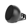 Amazon Echo Spot mounted in a black steel wall mount made by HIDEit Mounts.