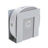 Silver steel HIDEit wall mount and VESA mount holding small electronic.