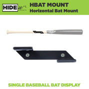 Close up view of the HIDEit Mounts Horizontal Baseball Bat Holder