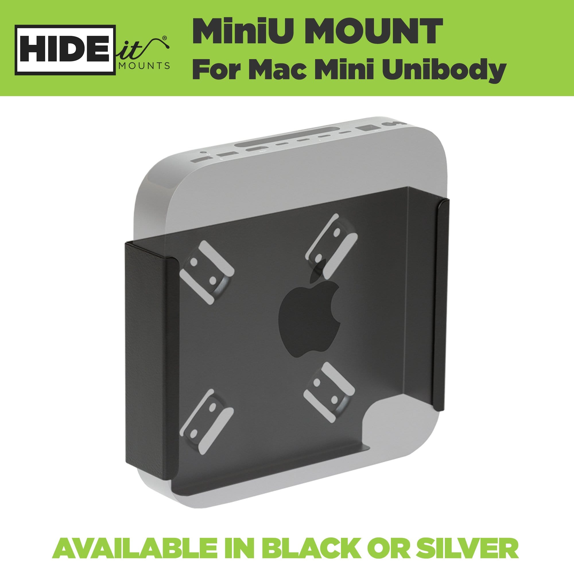 Steel HIDEit Mini U Mount for Apple Mac mini Computer Unibody.