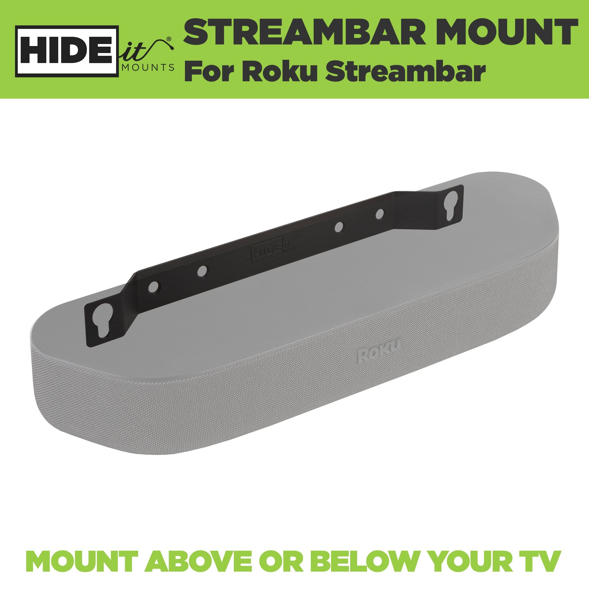 thumbnail image 2 of Sleek Floating Wall Mount Bracket For Roku Streambar (Model 9102) – Space-Saver 2 of 5