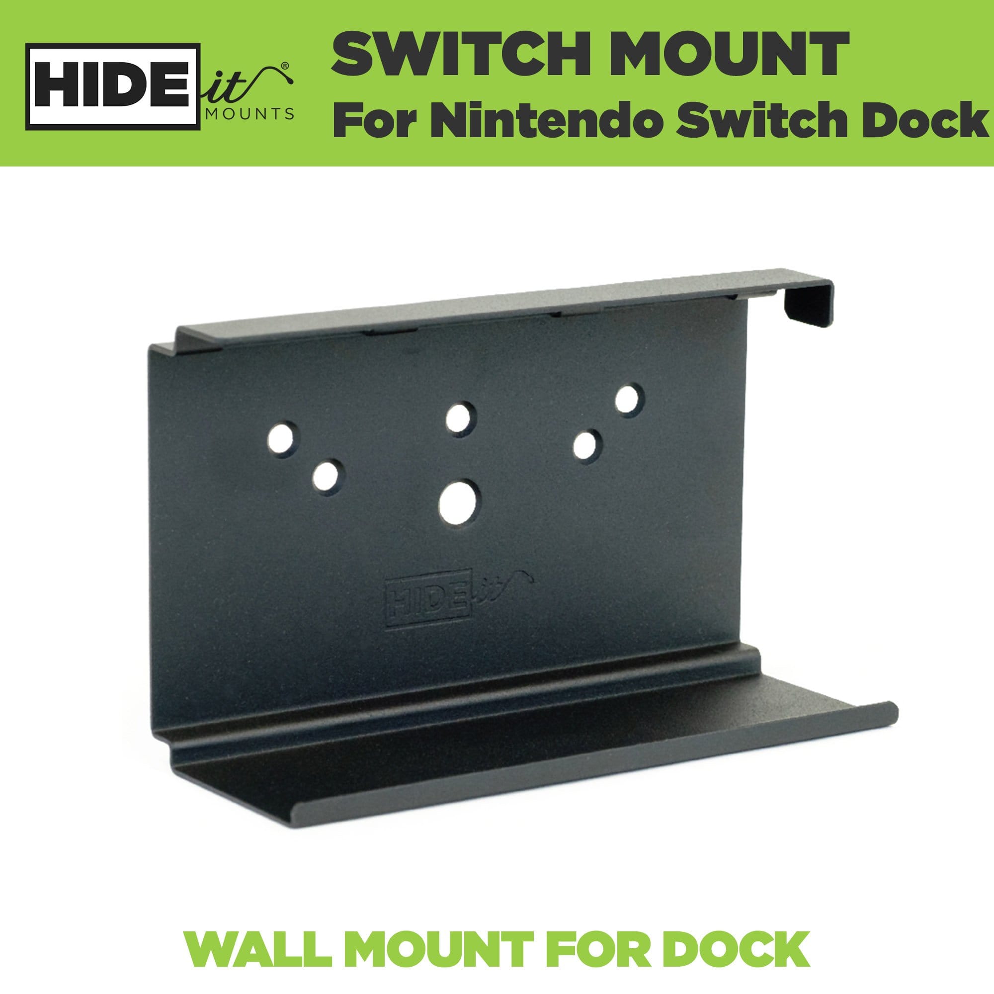 Steel Nintendo Switch wall mount made by HIDEit Mounts.